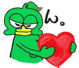 Cute green alien! sticker #5680529