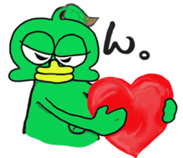 Cute green alien! sticker #5680529