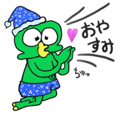 Cute green alien! sticker #5680538