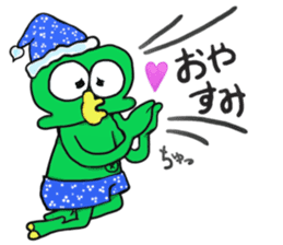Cute green alien! sticker #5680538