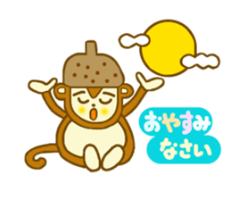 Acorn monkey for autumn and winter sticker #5690011