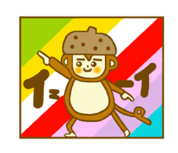 Acorn monkey for autumn and winter sticker #5690033