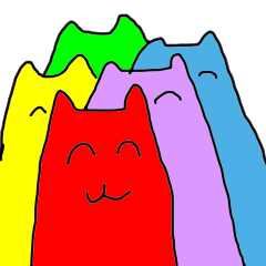 5 colorful partry cats