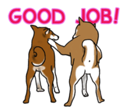 Shiba inu and friends in English sticker #5697085