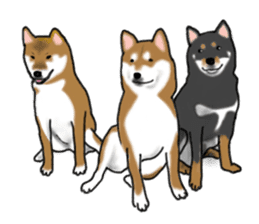 Shiba inu and friends in English sticker #5697087