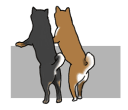 Shiba inu and friends in English sticker #5697089