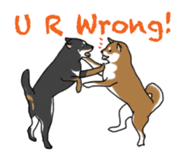 Shiba inu and friends in English sticker #5697090