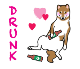 Shiba inu and friends in English sticker #5697093