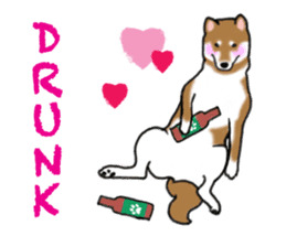 Shiba inu and friends in English sticker #5697093
