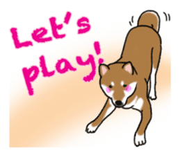 Shiba inu and friends in English sticker #5697100