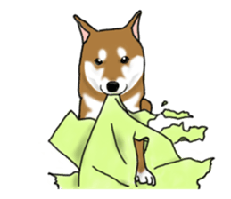Shiba inu and friends in English sticker #5697109