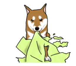 Shiba inu and friends in English sticker #5697109