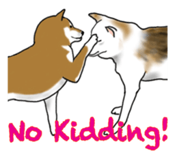 Shiba inu and friends in English sticker #5697110