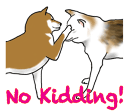 Shiba inu and friends in English sticker #5697110