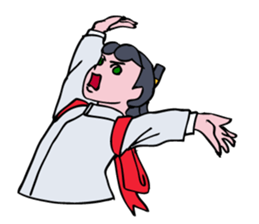 A Japanese Cheer Leader is hastling. sticker #5697762