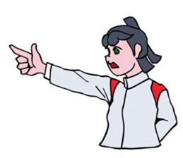 A Japanese Cheer Leader is hastling. sticker #5697768