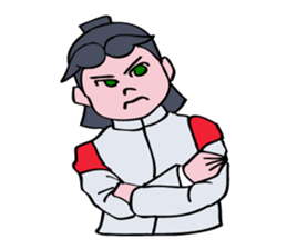 A Japanese Cheer Leader is hastling. sticker #5697783