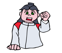 A Japanese Cheer Leader is hastling. sticker #5697788