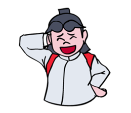 A Japanese Cheer Leader is hastling. sticker #5697790