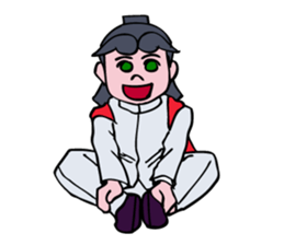 A Japanese Cheer Leader is hastling. sticker #5697792