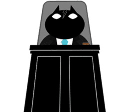 Black cat lawyer "KING" sticker #5698892