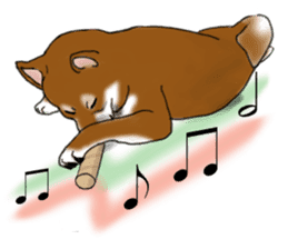 Shiba Inu Momo & his Friends in English sticker #5706411