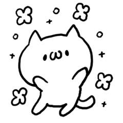 Happy praised word White cat