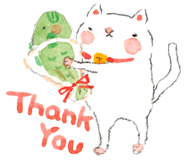 Easy going white cat sticker #5708732