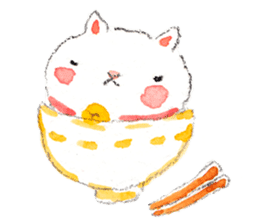 Easy going white cat sticker #5708735