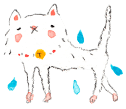 Easy going white cat sticker #5708737