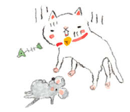 Easy going white cat sticker #5708739