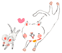 Easy going white cat sticker #5708749