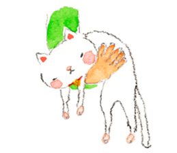 Easy going white cat sticker #5708751