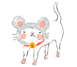 Easy going white cat sticker #5708758