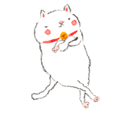 Easy going white cat sticker #5708760