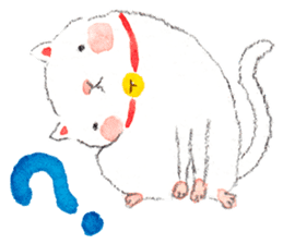 Easy going white cat sticker #5708764