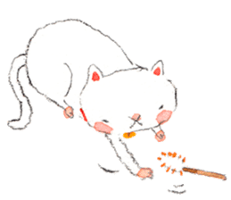 Easy going white cat sticker #5708767