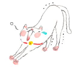Easy going white cat sticker #5708769