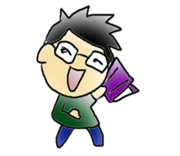 Mr.Amp, the glasses man sticker #5711630