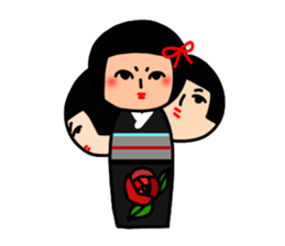 Japanese wooden doll Kokeshi 2 sticker #5713517