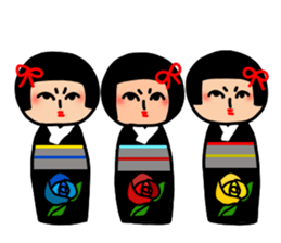 Japanese wooden doll Kokeshi 2 sticker #5713518