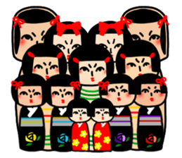 Japanese wooden doll Kokeshi 2 sticker #5713519