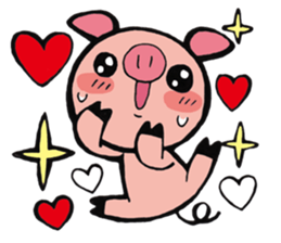 Wolf named Alone, and Pig named Pinkish sticker #5717631