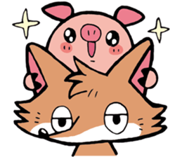 Wolf named Alone, and Pig named Pinkish sticker #5717642