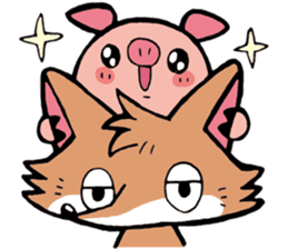 Wolf named Alone, and Pig named Pinkish sticker #5717642