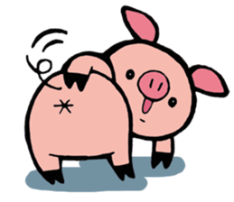 Wolf named Alone, and Pig named Pinkish sticker #5717643