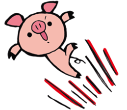 Wolf named Alone, and Pig named Pinkish sticker #5717654