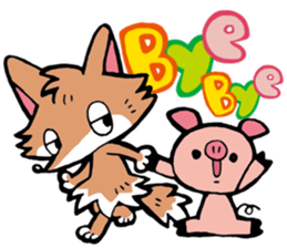 Wolf named Alone, and Pig named Pinkish sticker #5717656