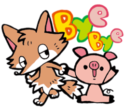 Wolf named Alone, and Pig named Pinkish sticker #5717656
