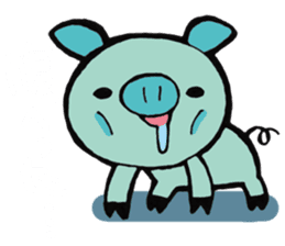 Wolf named Alone, and Pig named Pinkish sticker #5717658